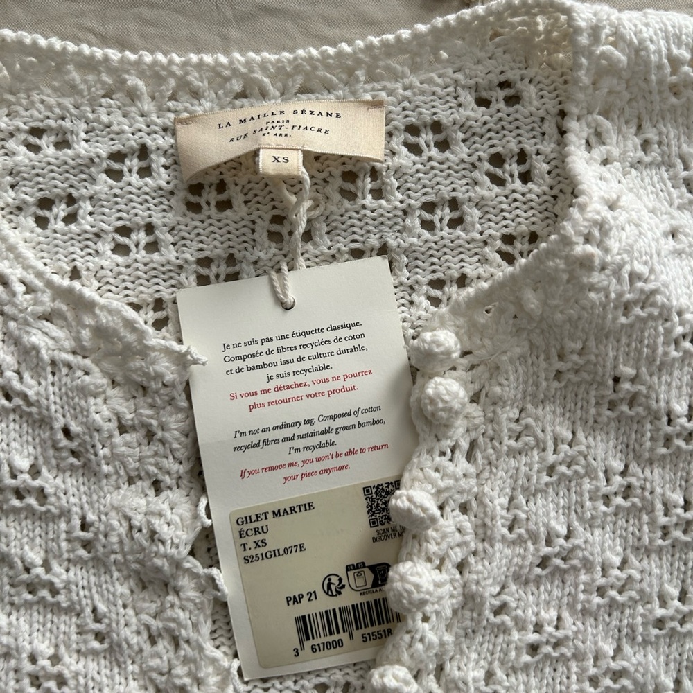 Sezane Martie Cardigan NWT Size XS - Price Firm - Picture 9 of 9
